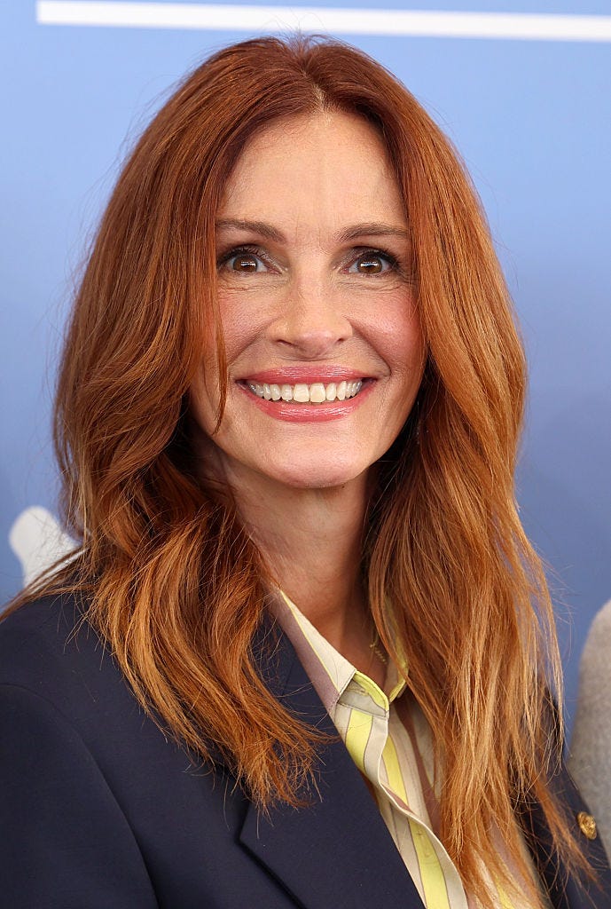 julia roberts brightest red hair