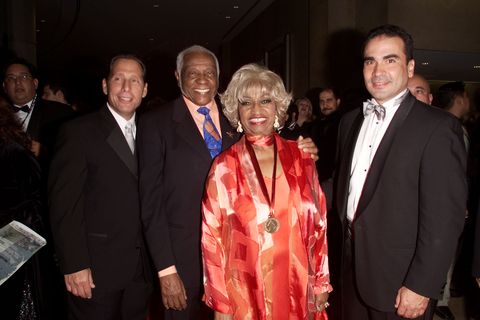 celia cruz with her husband and executives from sony music arriving at the 2001 latin recording academy person of the year tribute to julio iglesias at the beverly hilton hotel in los angeles, ca, 91001 photo by frank micelottaimagedirect