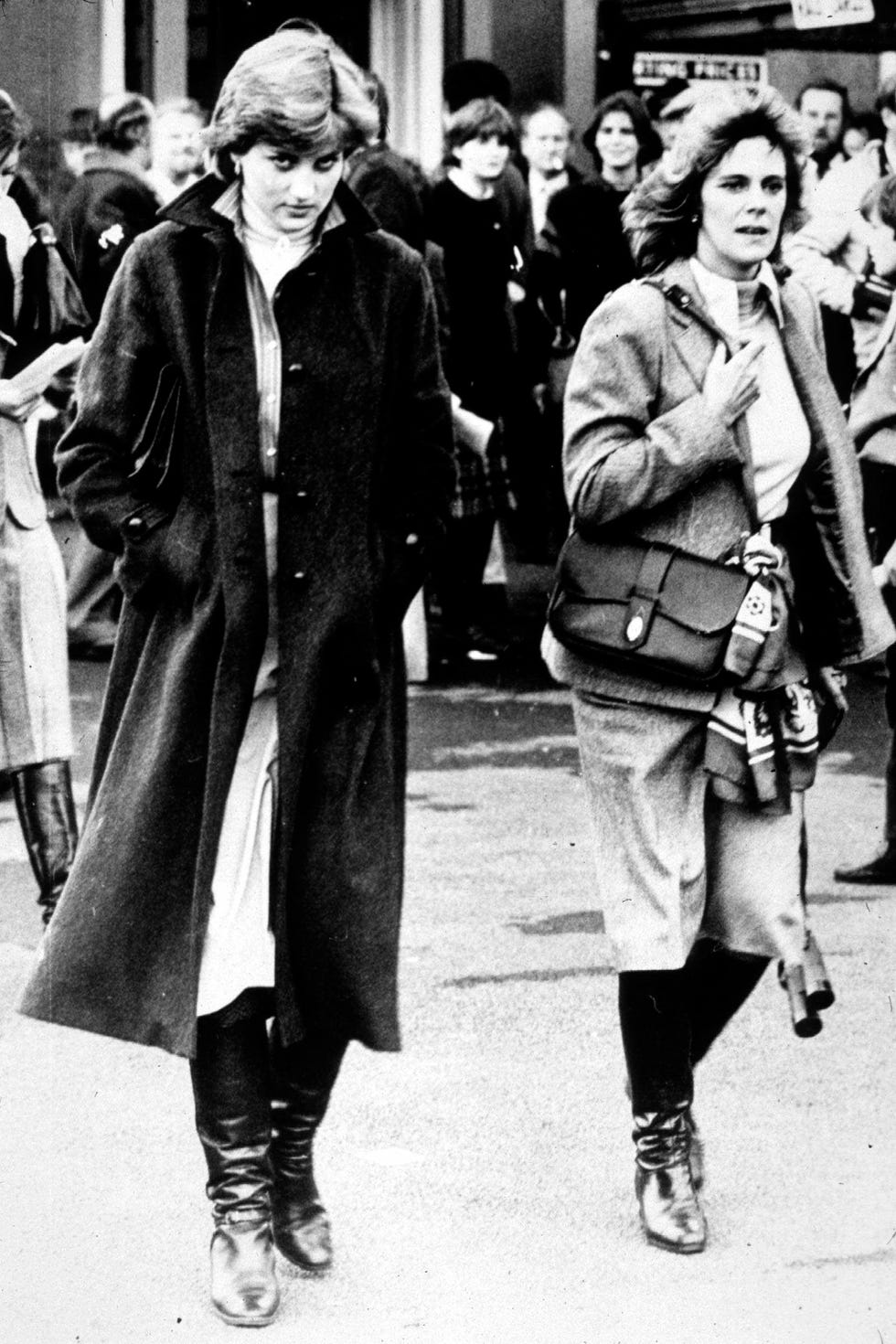 lady diana spencer and camilla parker bowles at ludlow races where prince charles is competing, 1980 photo by express newspapersarchive photos