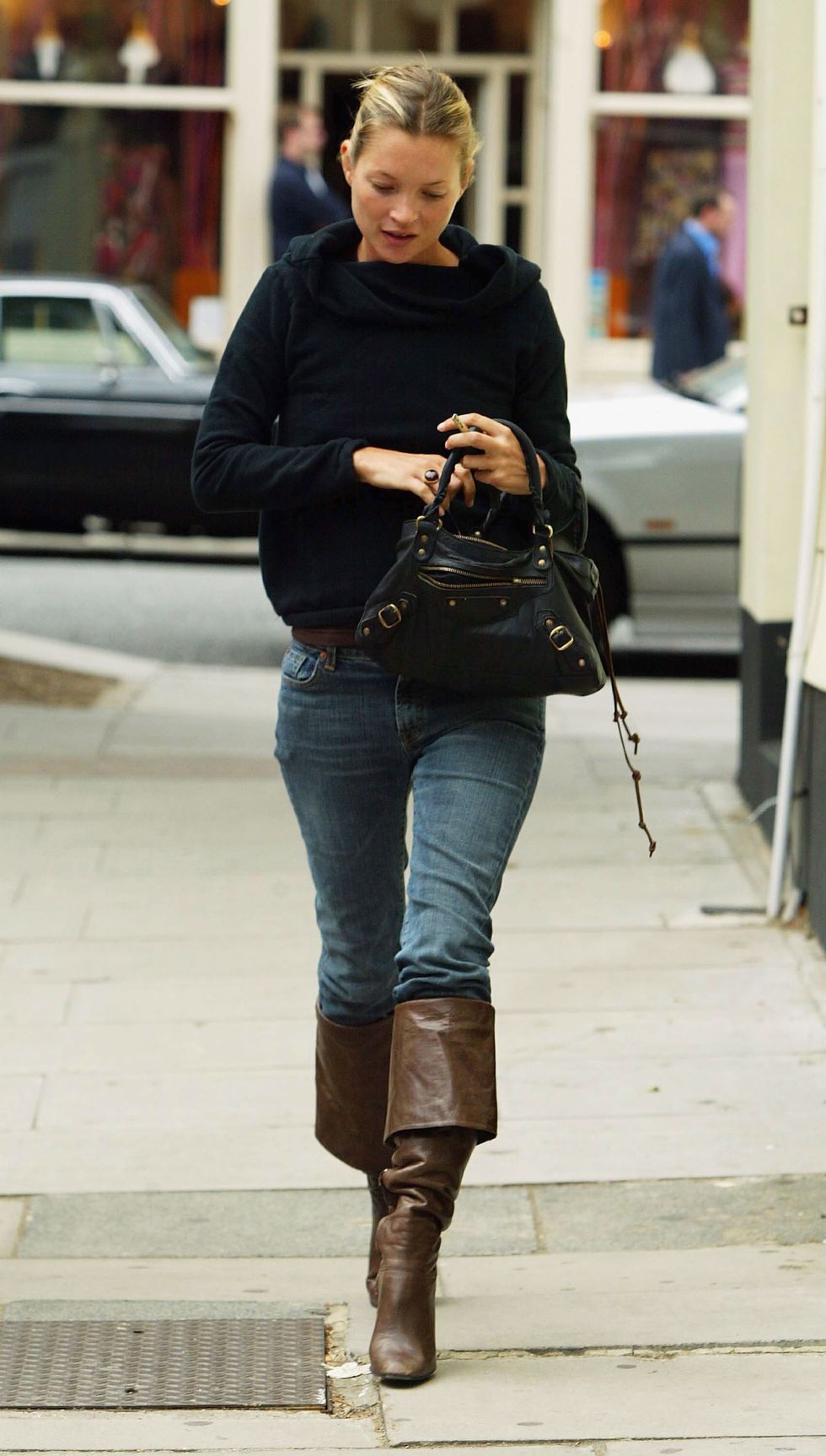 london september 1 model kate moss walks down a north london street september 1, 2003 in north london photo by gareth cattermolegetty images