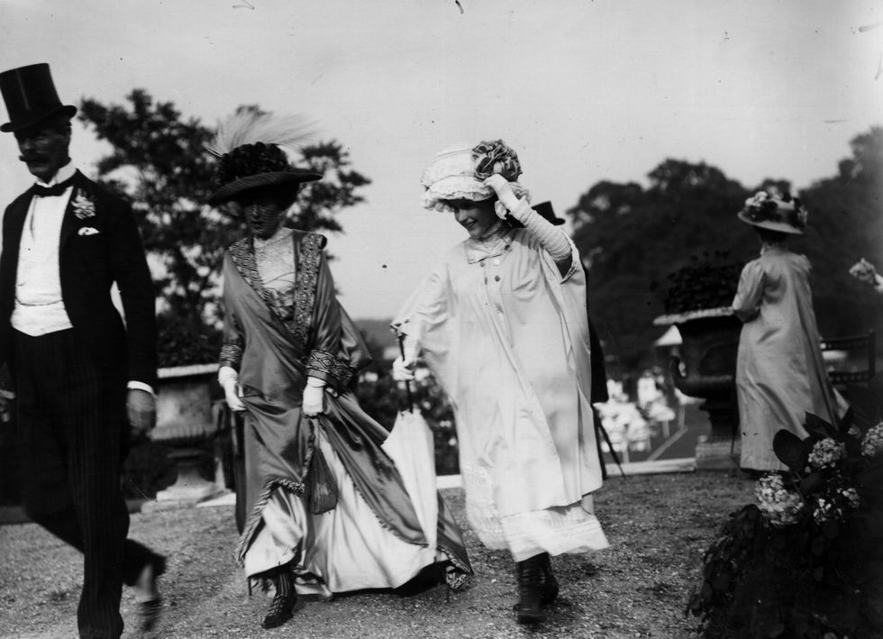 the hon george keppel with his wife mrs alice keppel and their daughter violet trefusis at a race meeting  original publication people disc   hf0591   photo by hulton archivegetty images
