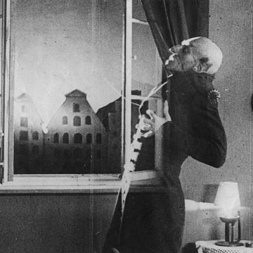 german actor max schreck 1879   1936, as the vampire count orlok, being destroyed by sunlight, in a still from f w murnaus expressionist horror film, nosferatu, eine symphonie des grauens, 1921 the film is based on bram stokers novel dracula and was released in 1922 photo by hulton archivegetty images