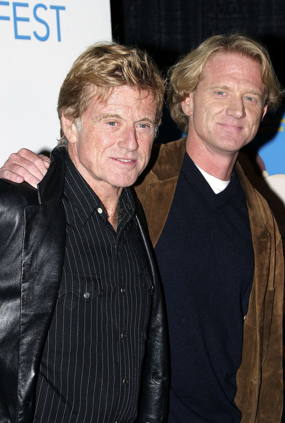 hollywood, ca   november 8  robert redford l and son james redford attend the spin screening at the afi fest on november 8, 2003 in hollywood, california  photo by giulio marcocchi getty images