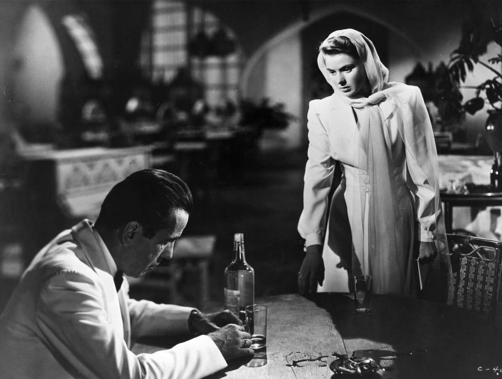humphrey bogart 1899   1957 and ingrid bergman 1915   1982 in a scene from the film casablanca, directed by michael curtiz for warner brothers original publication picture post   8514   ingrid bergman story   pub 1943  photo by picture postgetty images