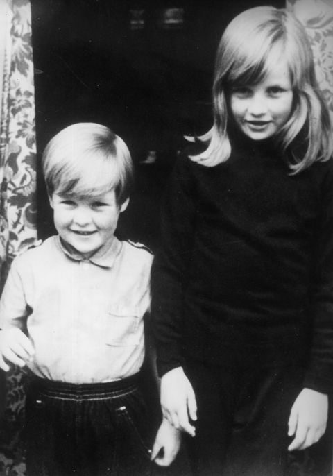 1968: Lady Diana Spencer (1961 - 1997) (Diana Princess of Wales) with her brother Charles, Viscount Althorp, (Earl Spencer) at their home in Berkshire. 