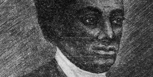 black and white sketch of benjamin banneker