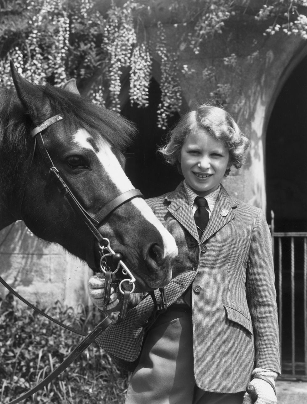 Princess Anne with her Welsh pony Greensleeves in 1960
