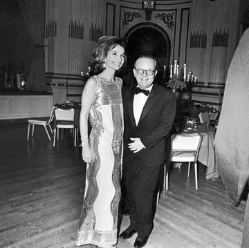 28th november 1966 american socialite lee radziwill and american writer truman capote 1924 1984 pose together in the grand ballroom of the plaza hotel during capotes black and white ball in honor of publisher kay graham photo by hulton archivegetty images