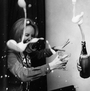 7th april 1970 glasgow born pop singer lulu marie macdonald mclaughlin lawrie celebrates with champagne after hearing she will help host a tv show in america photo by central pressgetty images