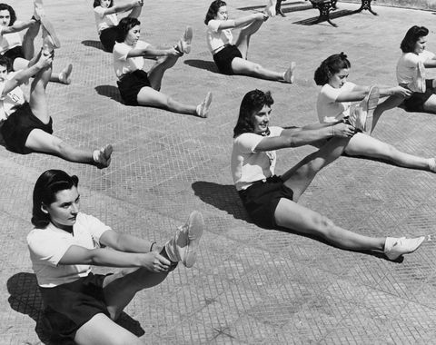 retro vintage group fitness class