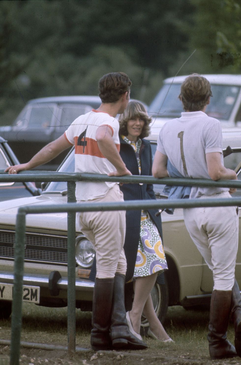 circa 1970  charles, prince of wales and camilla parker bowles resting after a polo match  photo by serge lemoinegetty images
