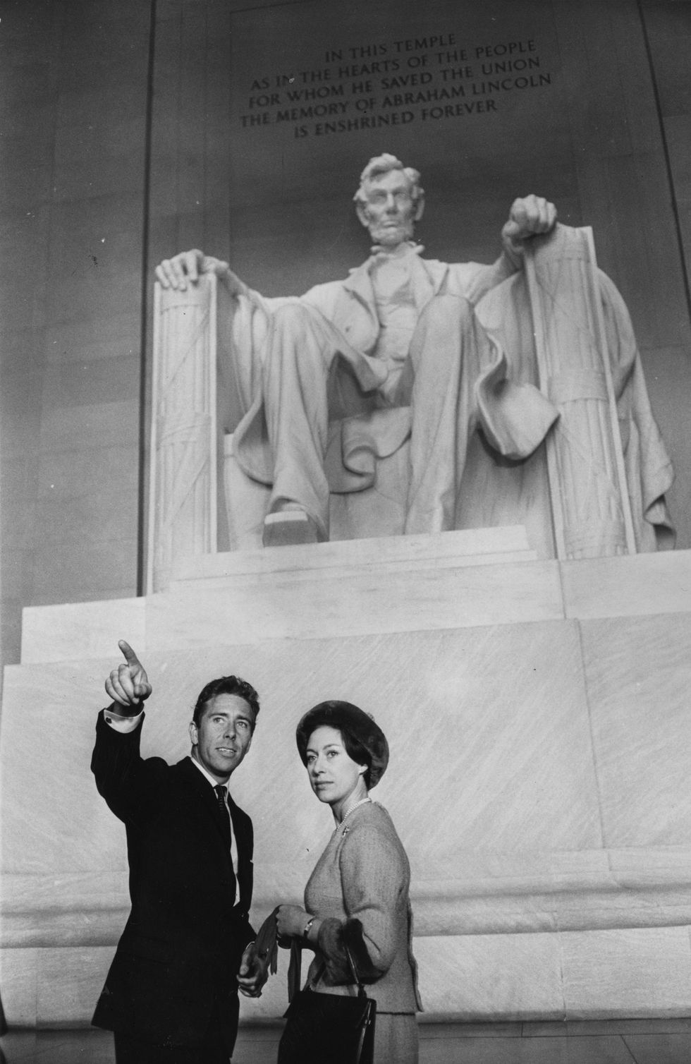 Princess Margaret and Lord Snowdon at the Lincoln memorial in Washington D.C.