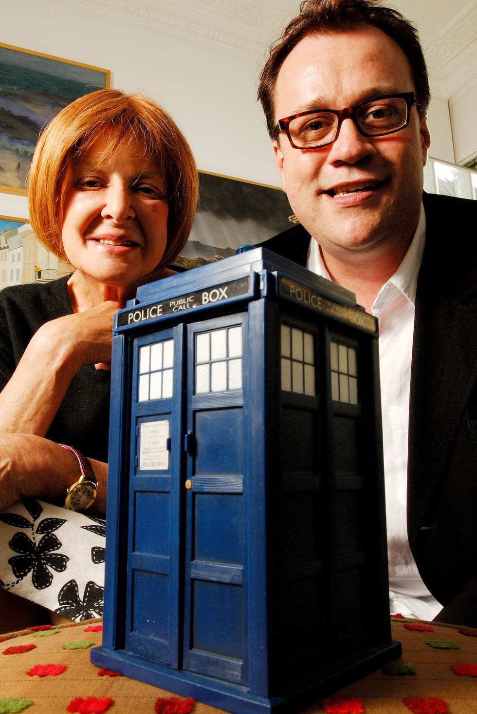 london, united kingdom   september 1 portrait of english television producer verity lambert l and welsh screenwriter russell t davies, photographed in london on september 1, 2006 lambert was the original producer of the science fiction series doctor who, while davies relaunched the series in 2005 photo by andy shortsfx magazinefuture via getty images