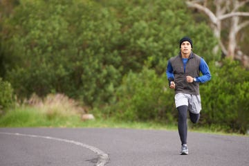 focused man running