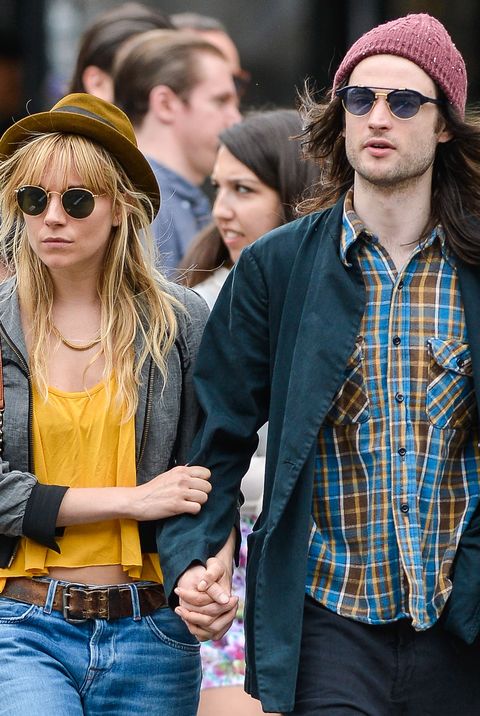 new york, ny   june 07 sienna miller and tom sturridge are seen on june 7, 2013 in new york city  photo by david kriegerbauer griffingc images