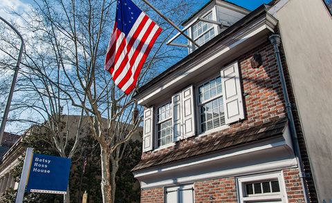 Flag, Flag of the united states, Home, Property, Architecture, House, Landmark, Real estate, Building, Daytime, 