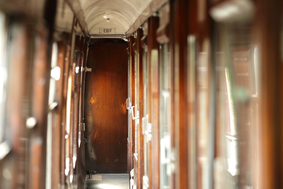 corridor of old steam train carriage