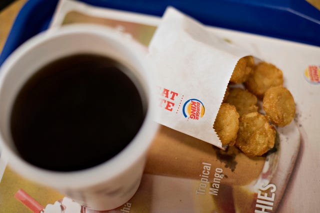 burger king hash browns and coffee