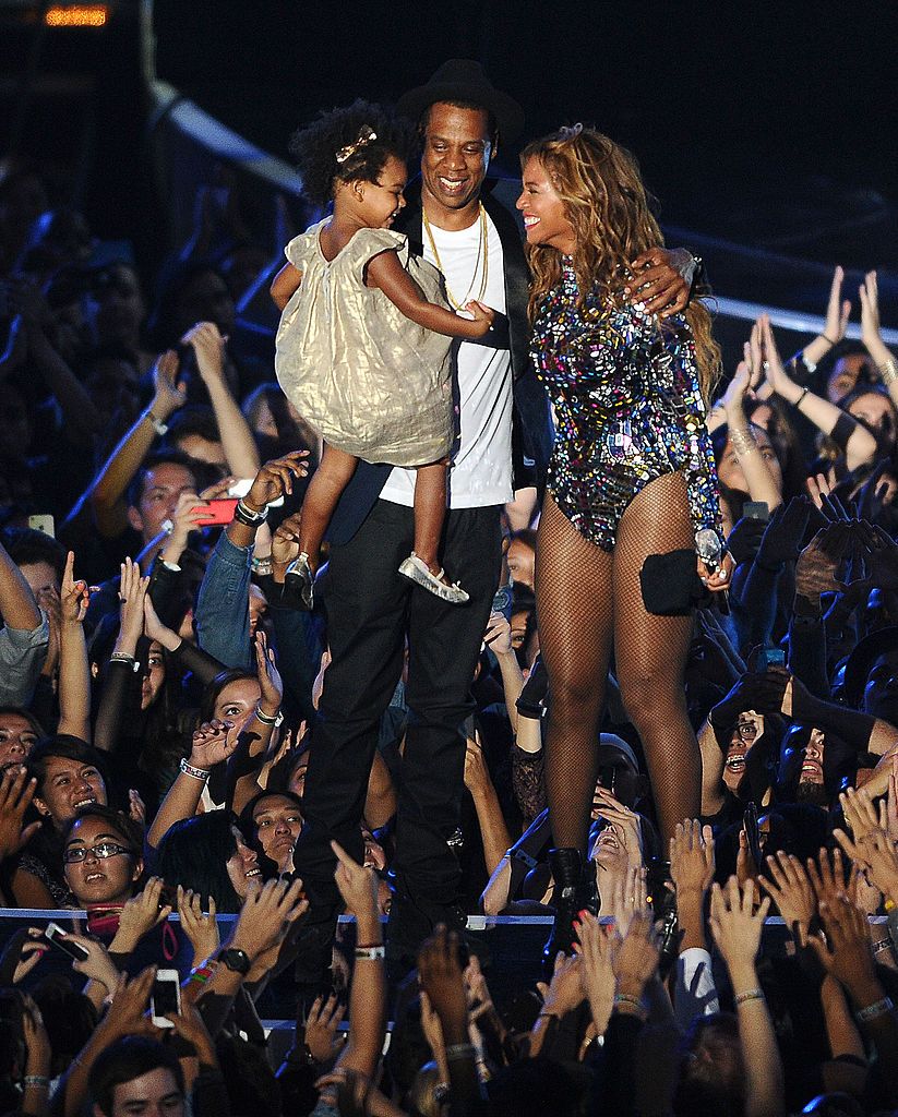 inglewood, ca august 24 jay z, beyonce and blue ivy carter onstage at the 2014 mtv video music awards at the forum on august 24, 2014 in inglewood, california photo by jason laverisfilmmagic
