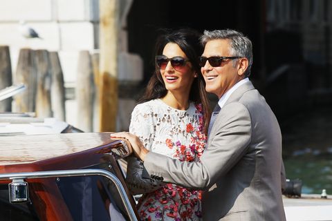 Amal and George Clooney during their wedding weekend