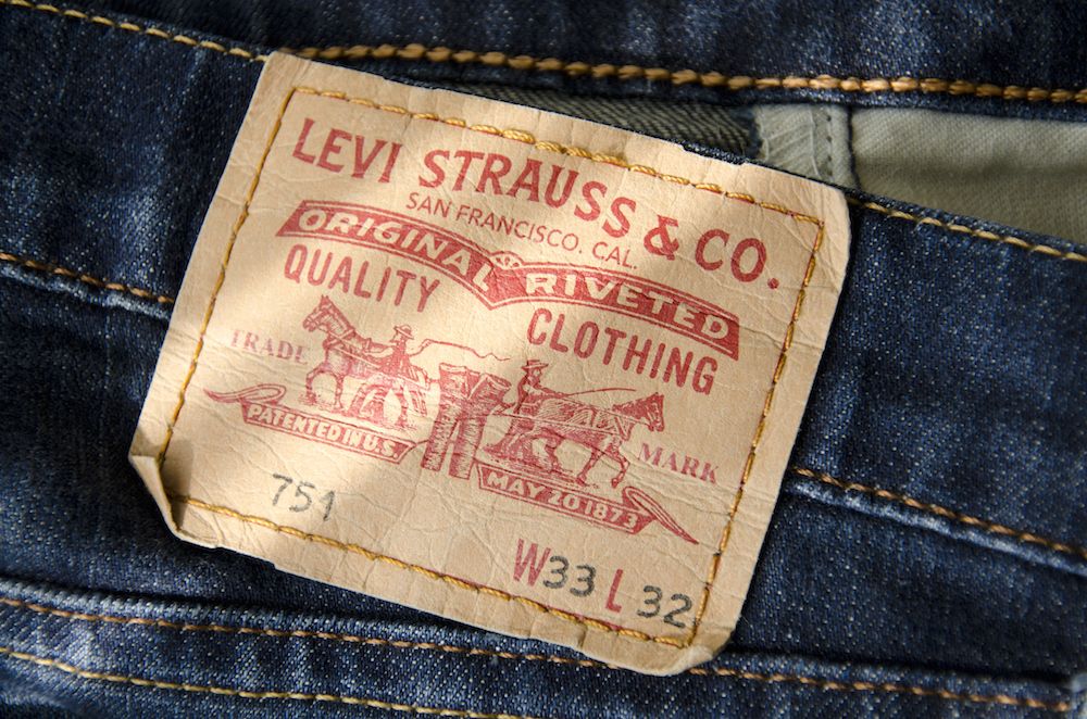 Levi jeans with cheap holes in the back