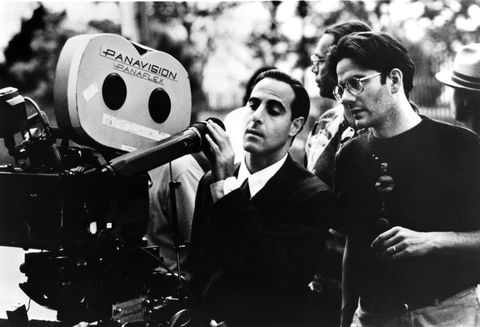 circa 1996 co directors stanley tucci and campbell scott,on set of the movie "big night" , circa 1996  photo by michael ochs archivesgetty images