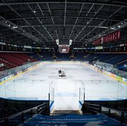 kelowna, canada   january 14 the zamboni makes its way across the ice surface prior to the game between the kelowna rockets and the tri city americans on january 14, 2015 at prospera place in kelowna, british columbia, canada  photo by marissa baeckergetty images