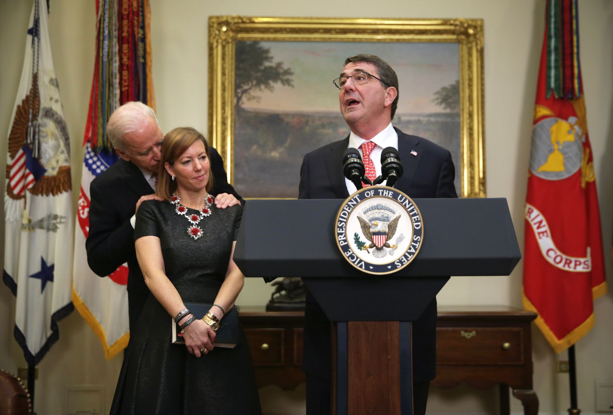 Joe Biden Swears In New Defense Secretary Ashton Carter