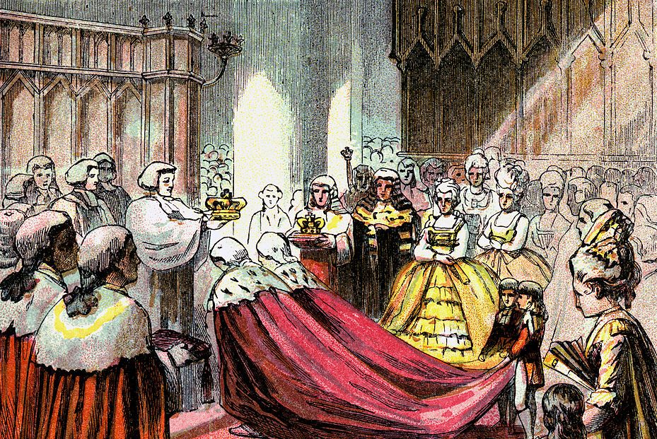coronation of george iii, 1761, c1850s george iii 1738 1820 ruled from 1760 until his death in 1820 colour plate taken from the book pictures of english history, george routledge and sons, london, new york, c1850 photo by the print collectorprint collectorgetty images