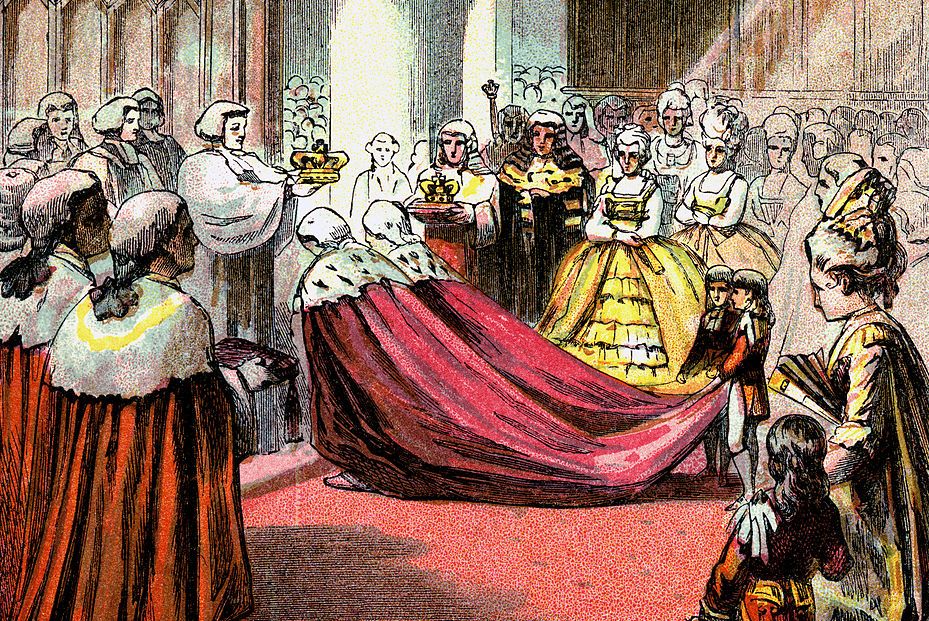 coronation of george iii, 1761, c1850s george iii 1738 1820 ruled from 1760 until his death in 1820 colour plate taken from the book pictures of english history, george routledge and sons, london, new york, c1850 photo by the print collectorprint collectorgetty images
