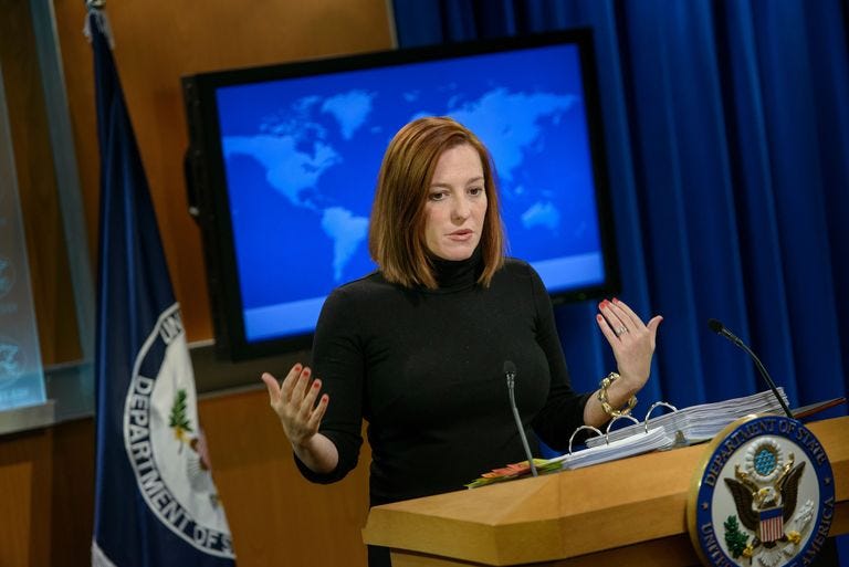 us state department spokeswoman jen psaki delivers a daily briefing at the us state department february 20, 2015 in washington, dc jen psaki announced she will be leaving her position at the state department recently afp photobrendan smialowski photo by brendan smialowski  afp photo by brendan smialowskiafp via getty images