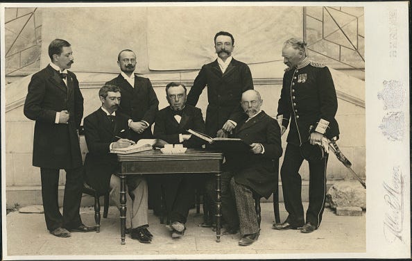 the members of the first international olympic committee athens, greece, 1896 photo by fine art imagesheritage imagesgetty images