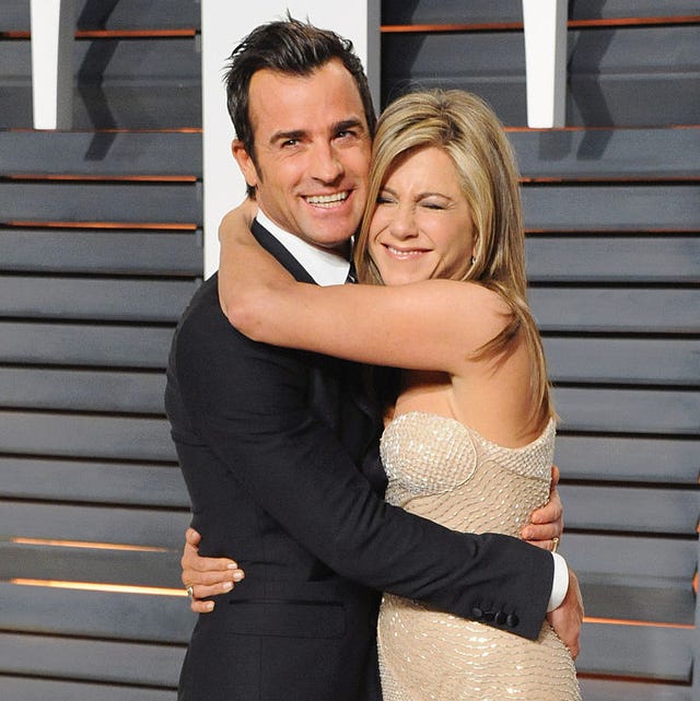 beverly hills, ca   february 22  actor justin theroux and actress jennifer aniston arrive at the 2015 vanity fair oscar party hosted by graydon carter at wallis annenberg center for the performing arts on february 22, 2015 in beverly hills, california  photo by jon kopalofffilmmagic