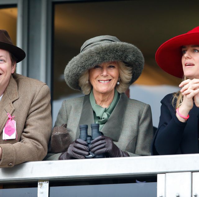 cheltenham, united kingdom march 11 embargoed for publication in uk newspapers until 48 hours after create date and time camilla, duchess of cornwall centre her son tom parker bowles left and daughter laura lopes right watch the racing as they attend day 2 of the cheltenham festival at cheltenham racecourse on march 11, 2015 in cheltenham, england photo by max mumbyindigogetty images