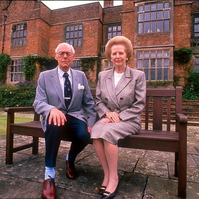 baroness margaret thatcher and husband sir denis   gb politician former con conservative mp for finchley 1959 92, conservative pm prime minister 1979 90 photo by jeff oversbbc news  current affairs via getty images