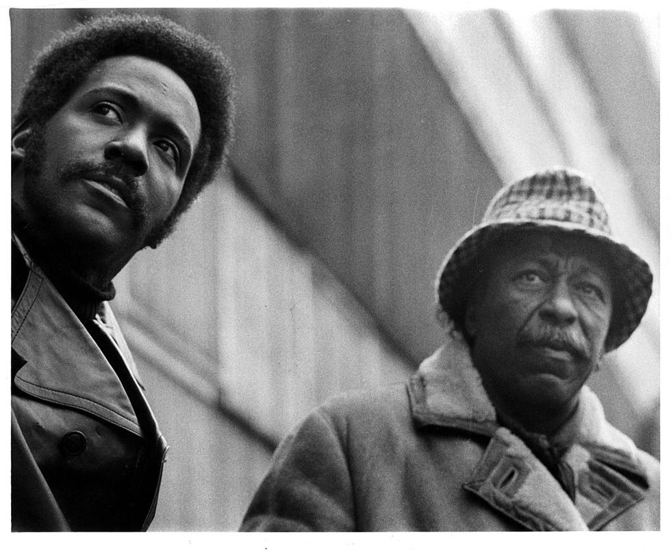 circa 1972 actor richard roundtree and director gordon parks on set of the movie shafts big score, circa 1972 photo by michael ochs archivesgetty images