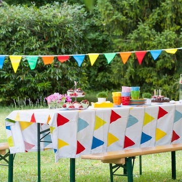 Table in garden on a birthday party table in garden on a birthday party