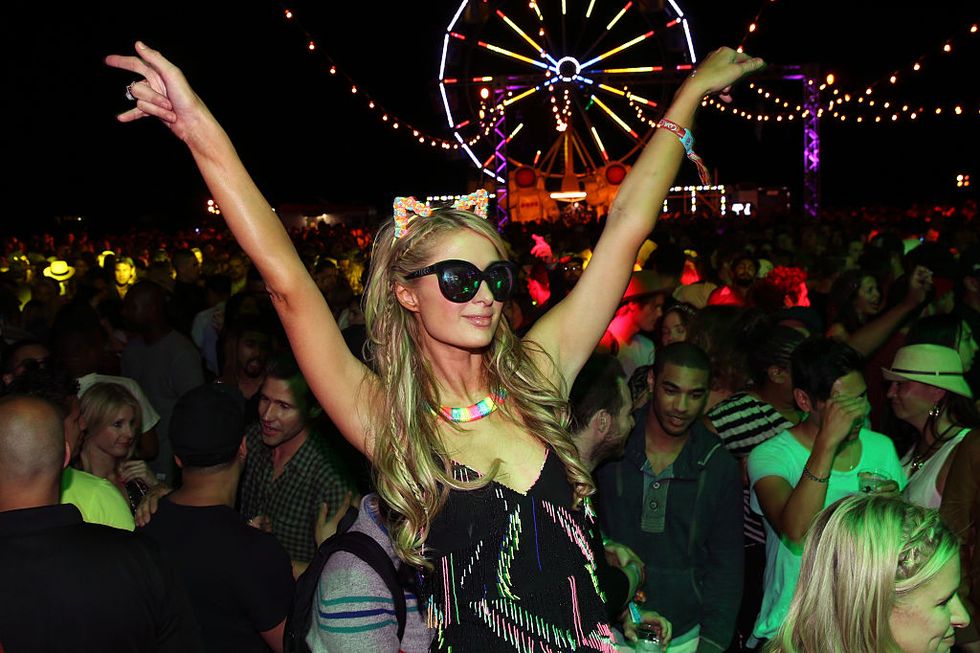 thermal, ca   april 11  paris hilton attends the neon carnival with pacsun, dope the movie and tequila don julio at the thermal hangar on april 11, 2015 in thermal, california  photo by jesse grantgetty images for neon carnival