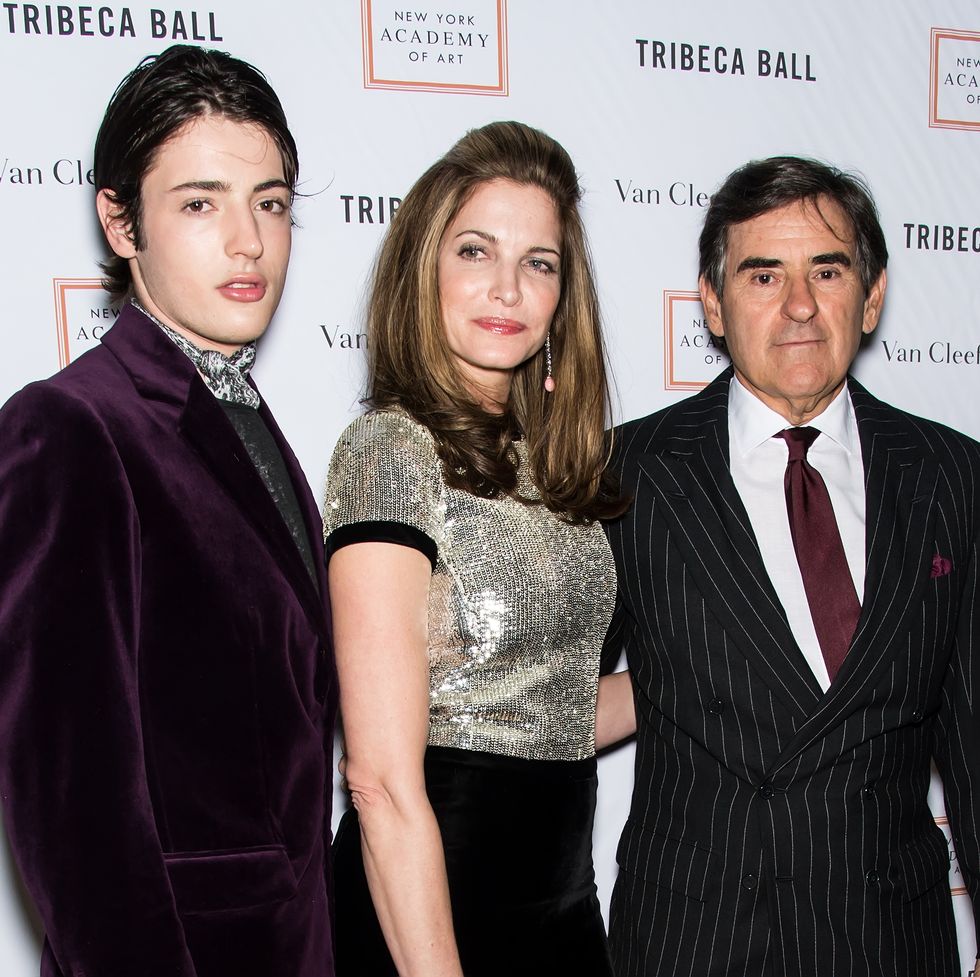 new york, ny   april 13  harry brant, model stephanie seymour and industrialistbusinessman peter m brant attend the 2015 tribeca ball at new york academy of art on april 13, 2015 in new york city  photo by gilbert carrasquillofilmmagic