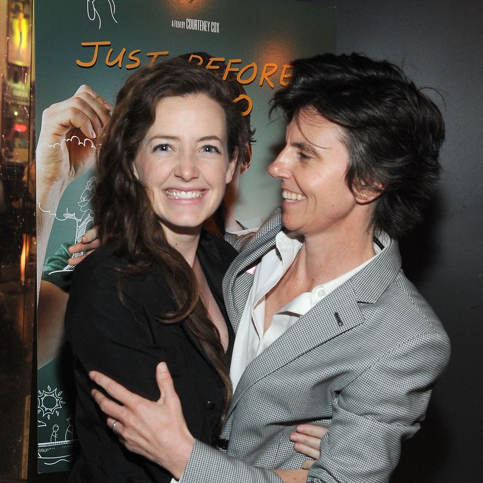 hollywood, ca   april 20  comedian tig notaro r and girlfriend stephanie allynne attend the los angeles special screening after party of just before i go at wood  vine on april 20, 2015 in hollywood, california  photo by angela weissgetty images for darin pfeiffer consulting