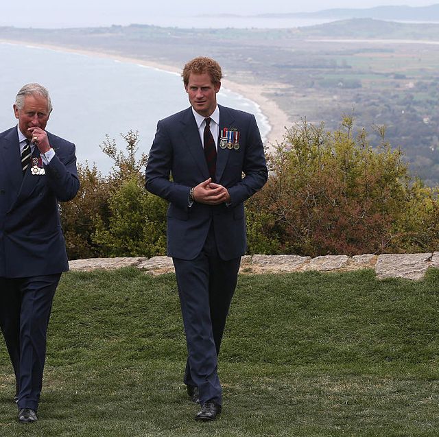 gallipoli, turkey april 25 prince harry chats with prince charles, prince of wales during a visit to the nek, a narrow stretch of ridge in the anzac battlefield on the gallipoli peninsula, as part of commemorations marking the 100th anniversary of the battle of gallipoli on april 25, 2015 in gallipoli,turkey turkish and allied powers representatives, as well as family members of those who served, are commemorating the 100th anniversary of the gallipoli campaign with ceremonies at memorials across the gallipoli peninsula the gallipoli land campaign, in which a combined allied force of british, french, australian, new zealand and indian troops sought to occupy the gallipoli peninsula and the strategic dardanelles strait during world war i, began on april 25, 1915 against turkish forces of the ottoman empire the allies, unable to advance more than a few kilometers, withdrew after eight months the campaign cost the allies approximately 50,000 killed and up to 200,000 wounded, the ottomans approximately 85,000 killed and 160,000 wounded photo by niall carson poolgetty images