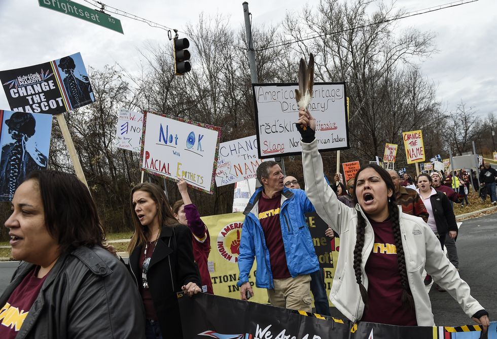 Native Americans and Supporters Protest the Washington Redskins