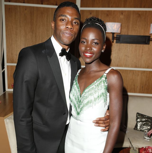 west hollywood, ca   march 02  exclusive access, special rates apply actors lupita nyongo l and chadwick boseman attend the 2014 vanity fair oscar party hosted by graydon carter on march 2, 2014 in west hollywood, california  photo by jeff vespavf14wireimage