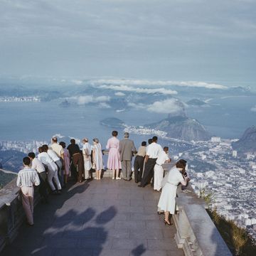 the view from the corcovado mountain over rio de janeiro, brazil, with sugarloaf mountain in the centre right, circa 1960 photo by harvey mestonarchive photosgetty images