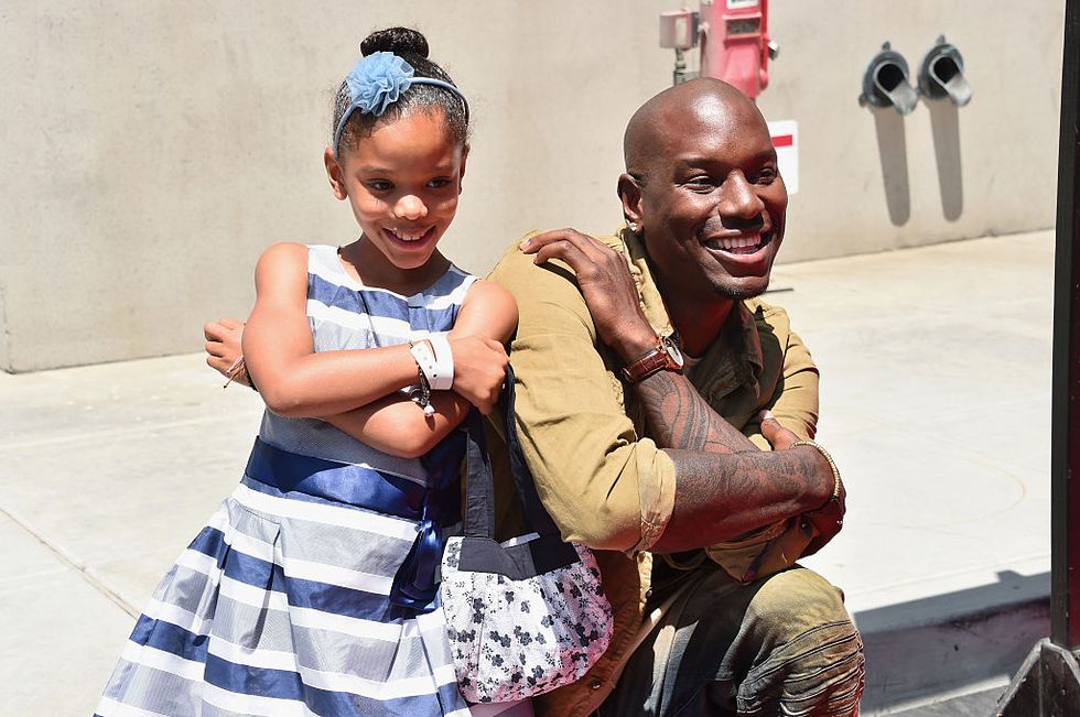 universal city, ca   june 23  actor tyrese gibson and daughter shayla somer gibson attends the premiere press event for the new universal studios hollywood ride fast  furious supercharged at universal studios hollywood on june 23, 2015 in universal city, california  photo by alberto e rodriguezgetty images