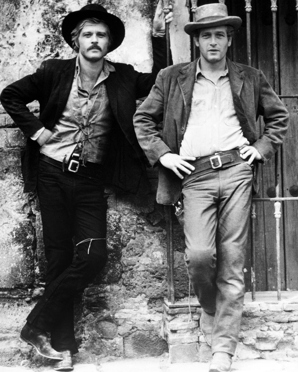 american actors robert redford left as the sundance kid, and paul newman 1925   2008 as butch cassidy in butch cassidy and the sundance kid, directed by george roy hill, 1969 photo by silver screen collectiongetty images