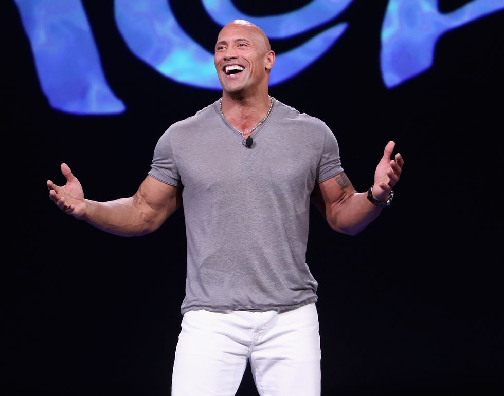 anaheim, ca   august 14  actor dwayne johnson of moana took part today in pixar and walt disney animation studios the upcoming films presentation at disneys d23 expo 2015 in anaheim, calif  photo by jesse grantgetty images for disney