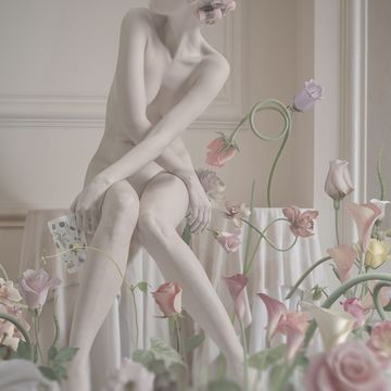 Pink, Beauty, Mannequin, Flower, Plant, Photography, Art, Petal, Figurine, Plant stem, 