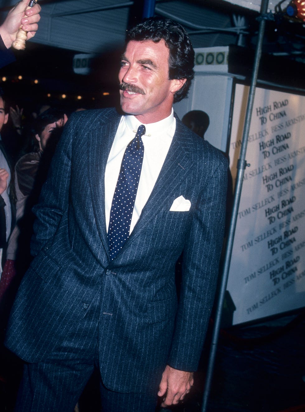westwood, ca march 13 actor tom selleck attends the high road to china westwood premiere on march 13, 1983 at the mann village theatre in westwood, california photo by ron galellaron galella collection via getty images 