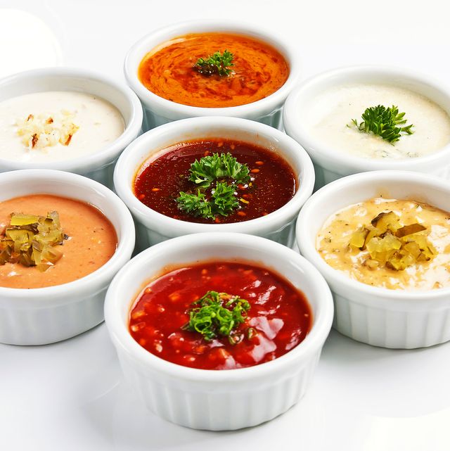 array of sauces
